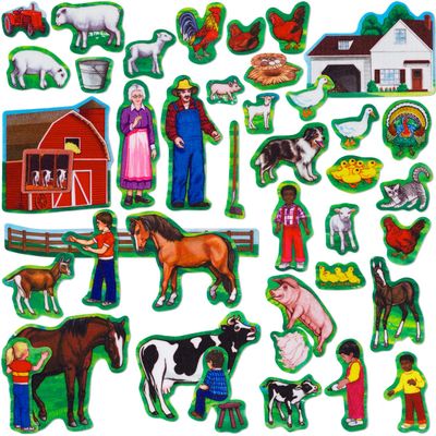 Little Folk Visuals Farm Set Precut Felt Pieces, 43 Pieces Set