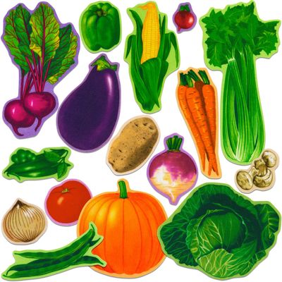 Little Folk Visuals Vegetables Precut Felt Pieces, 16 Pieces Set