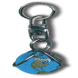 Zipper Pull Blue Earth Marble, Natural Earth Continents, Silver-Plated Findings, Half Inch Diameter