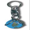 Zipper Pull Blue Earth Marble, Natural Earth Continents, Silver-Plated Findings, Half Inch Diameter view 1