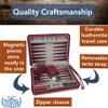 WE Games Backgammon Set, Board Games for Adults - Travel Games - Magnetic with Burgundy Leatherette Backgammon Board and Carrying Strap - Travel Backgammon Sets for Adults view 3