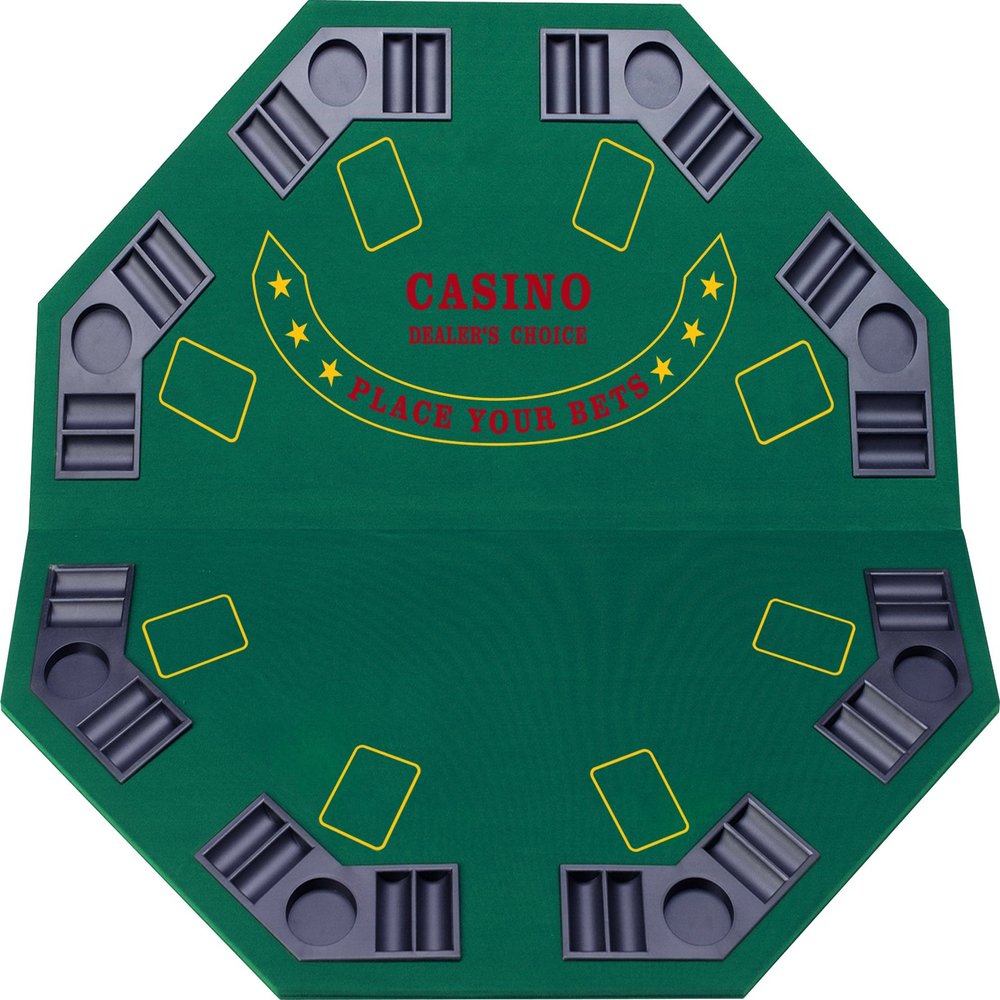 Fat Cat Folding Poker Table for 8 Players with Carrying Case, Chip Tray, and Drink Holder - Casino Style for Blackjack, Texas Holdem