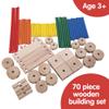 Schylling MKT Super Makit Classic Wood Construction Toy, 3+ years, 70-Pieces (1 EA) view 2