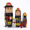 Golden Cockerel Made in Russia Firefighter Nesting Doll 5pc./5" aka Professional Rescue Collectible Babushka Russian Matryoshka Doll 100% Guaranteed! view 1