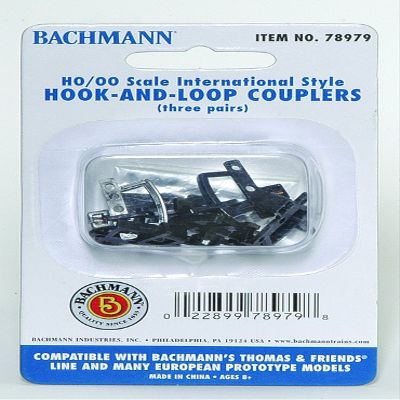 Bachmann Trains - HOOK AND LOOP COUPLERS (3 pair/pack) - Appropriate for Most Thomas & Friends Engines and Rolling Stock - HO Scale