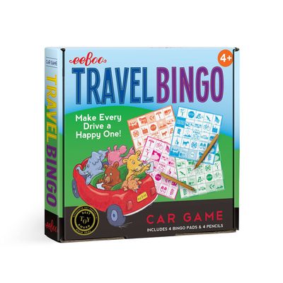 eeBoo: Travel Bingo for Kids Ages 5+, Car Game with 4 Pads & Pencils That Makes Road Trips Fun & Builds Observation Skills