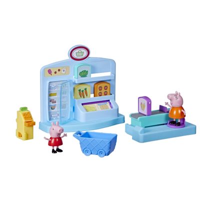 Peppa Pig Peppas Adventures Peppas Supermarket Playset Preschool Toy: Includes 2 Figures and 8 Themed Accessories; for Ages 3 and Up