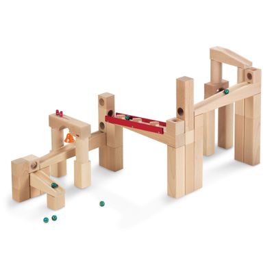HABA Wooden Marble Run Ball Track Set, STEM Toy for 4-10 Year Olds and Educational Building Set with 42 Pieces, Fun Marble Maze Game, Made in Germany