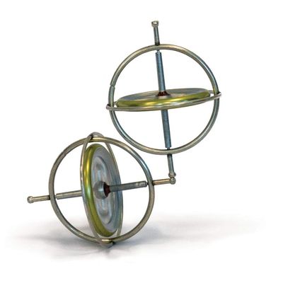 Classic Gyroscope Twin Pack | 2 Metal Spinning Gyroscopes for STEM Learning & Physics Play Made in USA Ages 8+