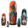 Golden Cockerel Made in Russia Halloween Witch Nesting Doll 5pc./6" Vampire Collectible Babushka Russian Doll 100% Guaranteed! view 1