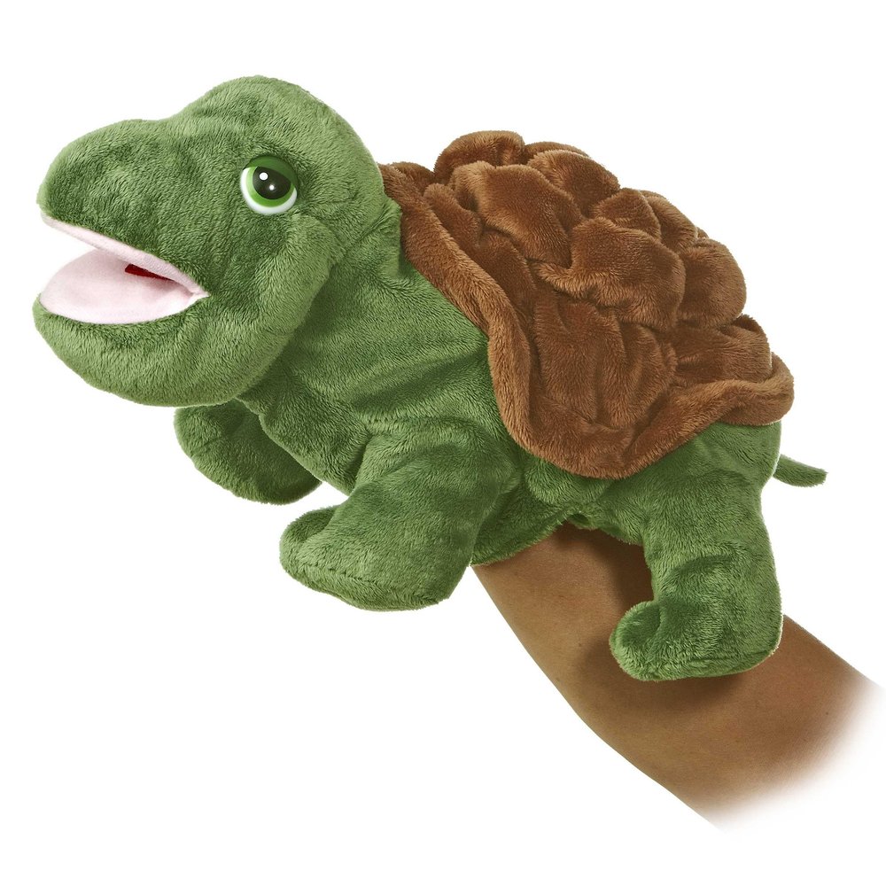 Aurora Interactive Hand Puppet Timmer Stuffed Animal - Storytelling Adventures - Playful Learning - Green 12 Inches
