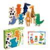 DJECO Crazy Animal Mix & Match Wooden Magnets - Cute Animal Toys for Toddlers - Fun & Creative Activity for Family & Friends - Magnetic Toy for Children 2+ Years Girls & Boys view 1
