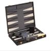 18" Modern Backgammon Set with Black Ribbed Exterior Case view 1