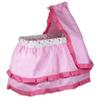 Lissi: Deluxe Canopy Doll Bed - Pink & Floral - Sleep Accessory for Dolls Up to 18", Tiered Bed Linens, Smooth-Rolling Wheels, Roleplay Toy, Kids 3+ view 1
