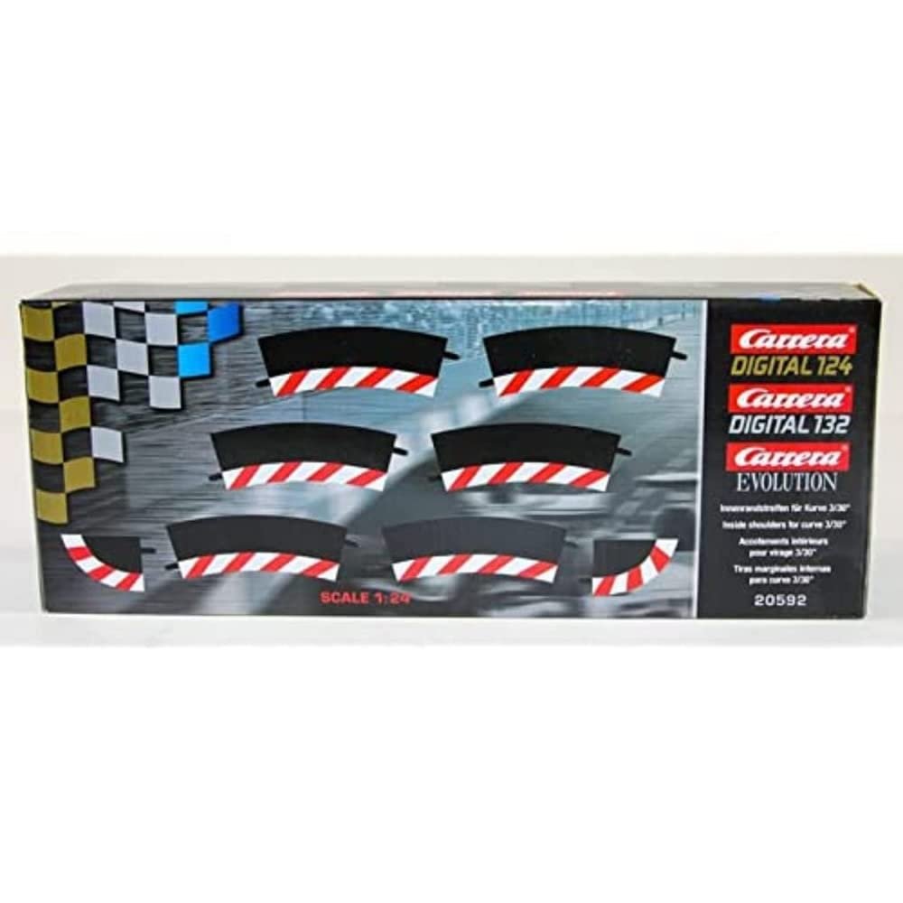 Carrera 4007486205925 20020592 Inside Shoulder Curve 3/30 (6), end Piece (2) Slot Car Track Accessory