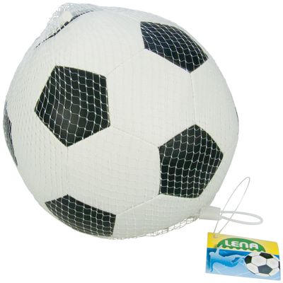 Lena 62178 Soft Fuball aus Schaumstoff, weicher Ball ca. 18 cm, Spielball fr Kinder ab 1 Jahr, Softball Zum Spielen und Baden, elastischer und strapazierfhiger Schaumstoffball, Wei, Schwarz