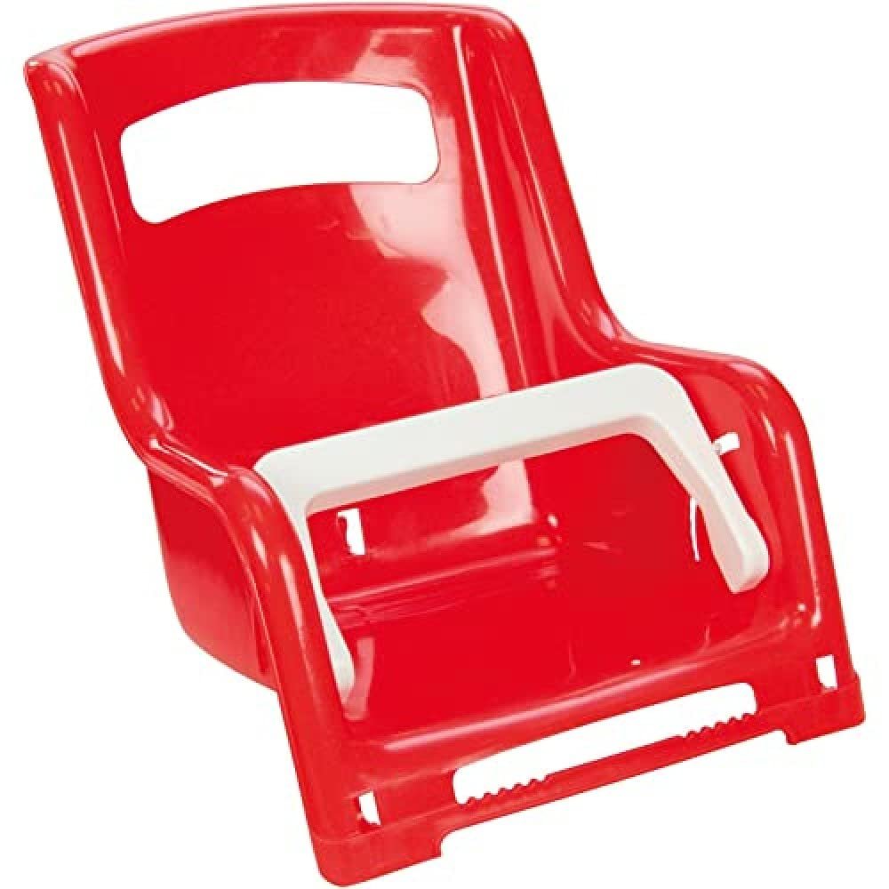 Lena 61168 Dolls Seat Approx. 27 cm 1 Assorted Colour Compartment Doll Seat for Children's Bicycle Luggage Rack Seat for Favourite Doll Mothers Red or Yellow