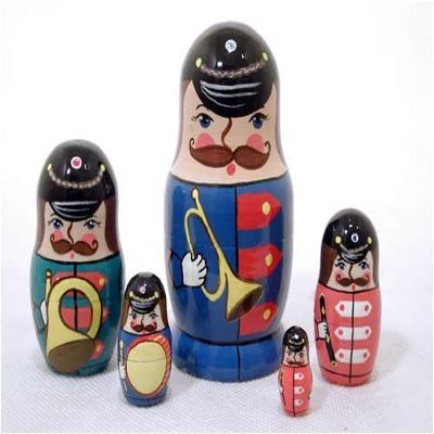 Golden Cockerel Soldier Musicians 5pc./4"
