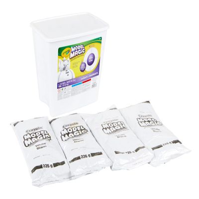 Crayola Model Magic White, 4-Pack (8 oz Each)  Air-Dry Modeling Clay Alternative for Kids, Christmas Gifts for Grandkids & Toddlers, Reusable Sculpting Material