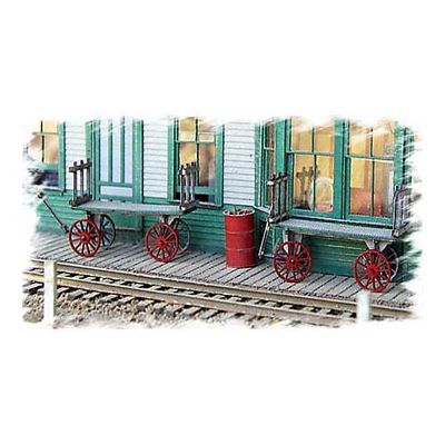 Bar Mills HO/S KIT Laser-Cut Baggage Carts (2) BMM0782