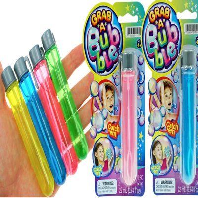JA-RU Grab a Bubble-Touchable Mini Bubbles Wand Toy (2 Pack Assorted Colors). Outdoor Summer Toy Entertainment for Kids. Party Favor, Birthday Party Easter Basket Stuffers Bulk Bubbles.1524-2A