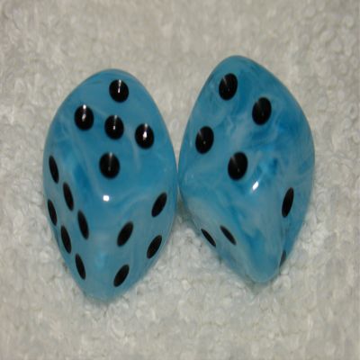 Aqua Marbled Dice Pair
