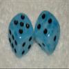 Aqua Marbled Dice Pair view 1