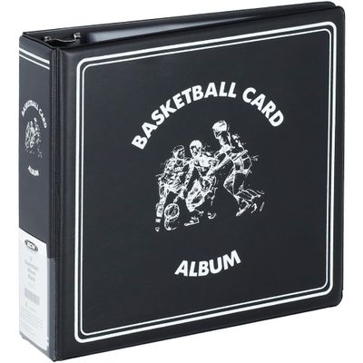 BCW 3-Inch Basketball Album - Black | Durable Binder for 90 Protective Pages, Heavy-Duty D-Ring | Ideal for Basketball Card Collectors, Storage, and Protection