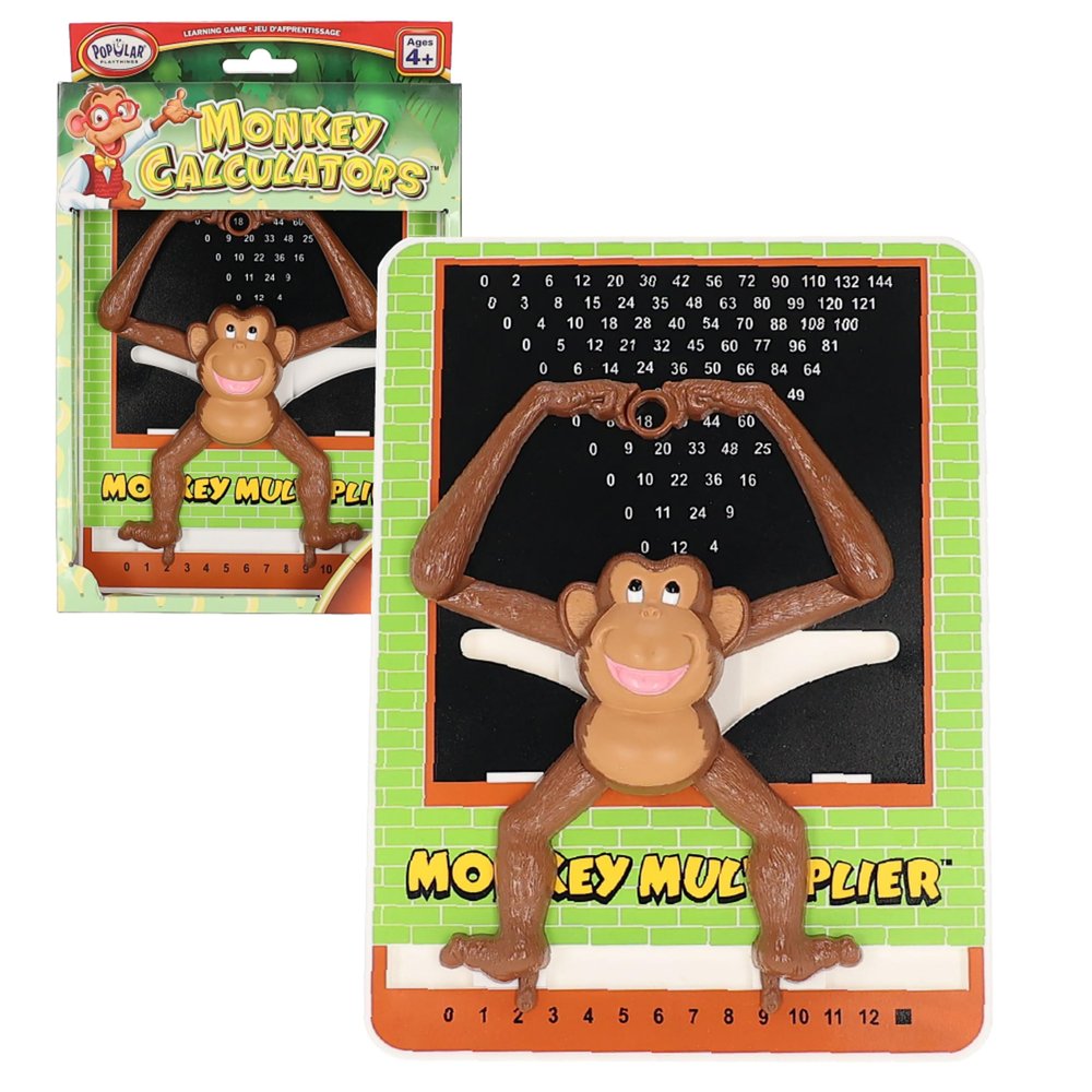 Popular Playthings Monkey Multiplier Learning Toy, Multiplication Table Chart Game, Hands-On Practice Tool, Gifts for Kids Ages 4 & Up