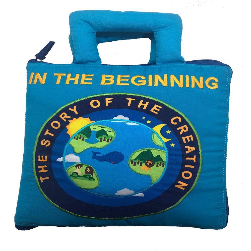 Pockets of Learning in The Beginning Quiet Book Explore The Story of Creation | Fabric Activity Busy Book for Toddlers and Children | Educational and Engaging Bible Church Book