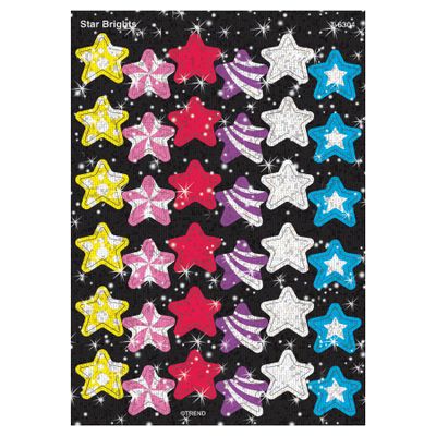 Trend Star Brights Sparkle Stickers, Classroom Incentives, 72 Count