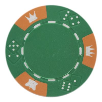 Brybelly Crown & Dice Poker Chip Heavyweight 14-Gram Clay Composite Pack of 50 (Green)