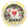 Brybelly Hi-Roller Poker Chip Heavyweight 14-gram Clay Composite  Pack of 50 ($1000 Yellow) view 1