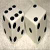1" Huge White Opaque Dice Pair view 1