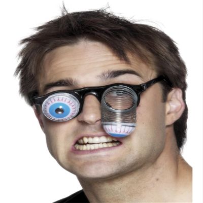 Smiffys Droopy Eye Specs with Metal Spring, Funny Fancy Dress, Halloween Fancy Dress Accessories Dress Up Jokes & Novelties