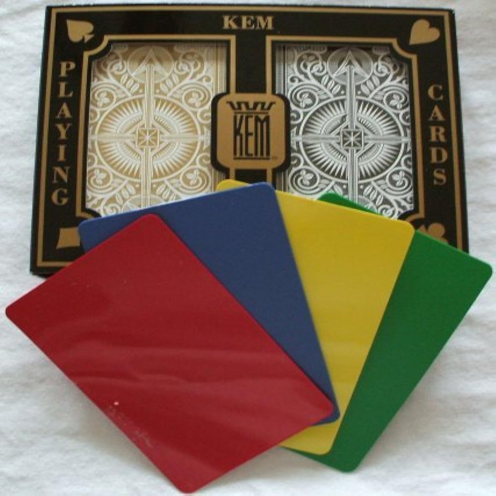2 Free Cut Cards KEM Arrow Black Gold Playing Cards Bridge Size Regular Index