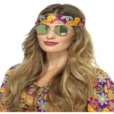 Smiffys 43064 Mirrored Hippie Specs, Green/Blue, One Size