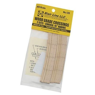 Blair Line - HO Laser-Cut Wood Grade Crossing, 15" Radius(2)