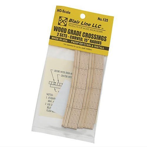 Blair Line - HO Laser-Cut Wood Grade Crossing, 15" Radius(2)
