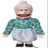 25" Granny, Peach Grandmother, Full Body, Ventriloquist Style Puppet view 1