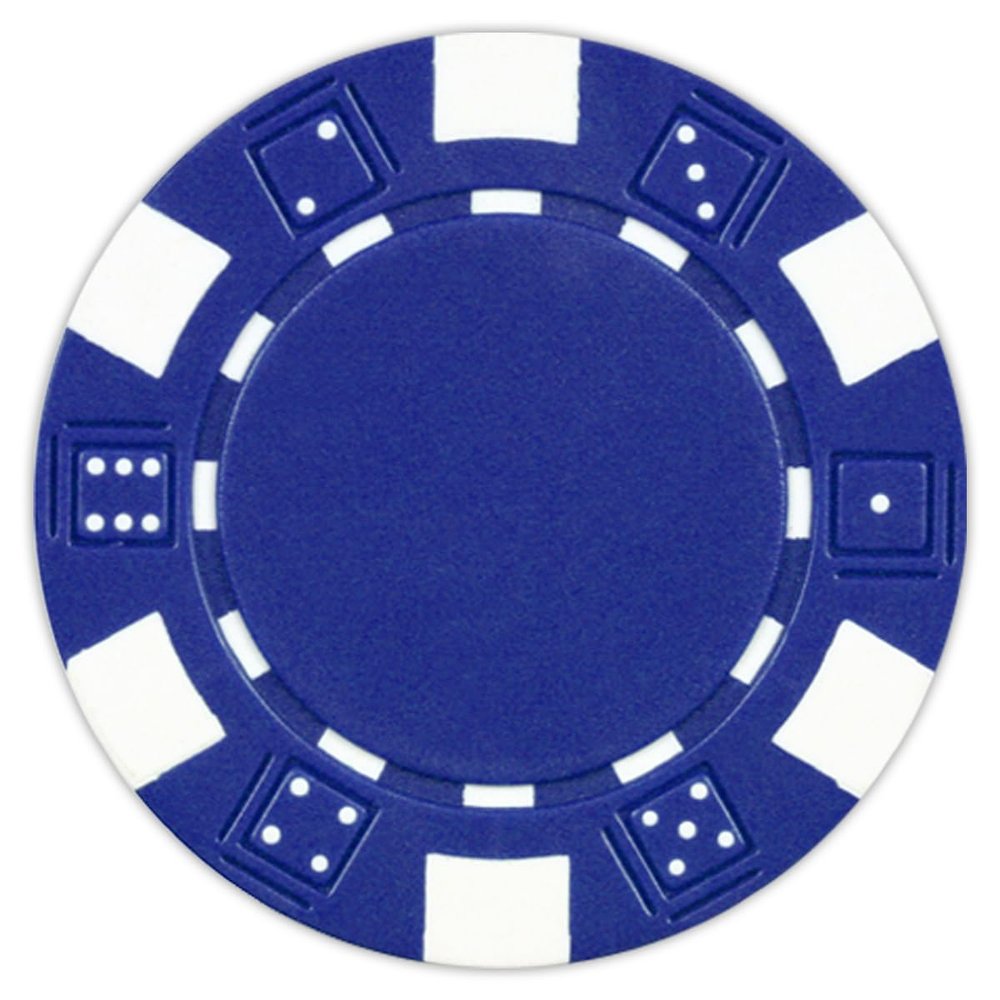 DA VINCI 50 Clay Composite Dice Striped 11.5 gram Poker Chips, Blue