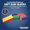 Constructive Playthings Kids Climbing Toys for Toddlers, Soft Play Equipment, Daycare Essentials, Padded Shapes, Sturdy Vinyl Exterior, Easy to Clean, Multicolor, 5 Foam Shapes, All Ages view 2