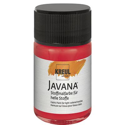 KREUL - Javana Textile Paint, Light Red, 50 ml (Includes Brush), For Light Fabrics, Adults