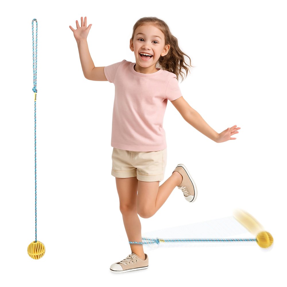 Just Jump It Original Retro Ankle Skipper Skip Ball Jumping and Skipping Toy for Exercise and Agility for Ages 4 and Up - Yellow