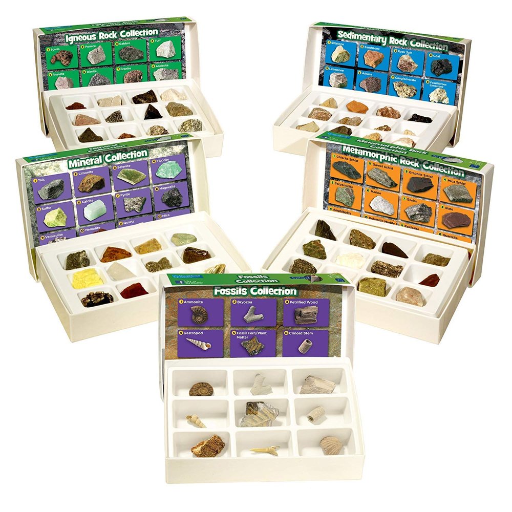 Educational Insights Complete Rock, Mineral, & Fossil Collection - Educational Science Kits for Kids, Classroom Rock Collection, Geology Kit, STEM Sets and Gifts for Boys and Girls Ages 8+