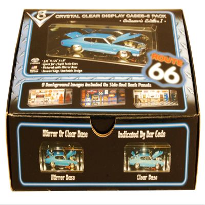 1:64 Scale Box of 6 Model Acrylic Jewel Display Case for Diecast Vehicles PP164C