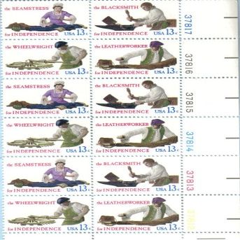 1977 SKILLED HANDS FOR INDEPENDENCE #1720a Plate Block of 12 x 13 cents US Postage Stamps