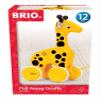 BRIO 30200 Infant & Toddler - Pull Along Giraffe Wood Baby Toy with Bobbing Head for Kids Ages 1 and up, Yellow/Brown view 2