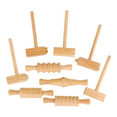 Dixon Kraft Clay or Dough Decorative Designs Hammers & Rollers - 9 Piece Set