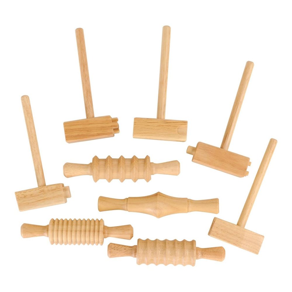 Dixon Kraft Clay or Dough Decorative Designs Hammers & Rollers - 9 Piece Set